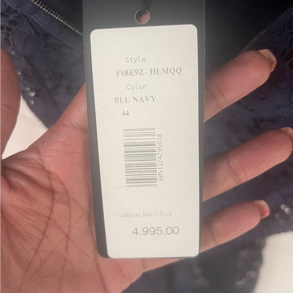 SOLD!  💕 NWT Dolce & Gabbana $4995 Floral Embroidered Lace in Navy - Picture 10 of 12